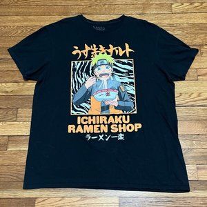 Naruto T-Shirt Men's Sz XL 2007 Shippuden Collection Ichiraku Ramen Shop Black